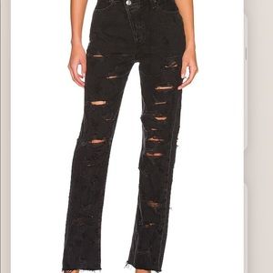 AGOLDE cross cross in black distressed sz 33 NWOT